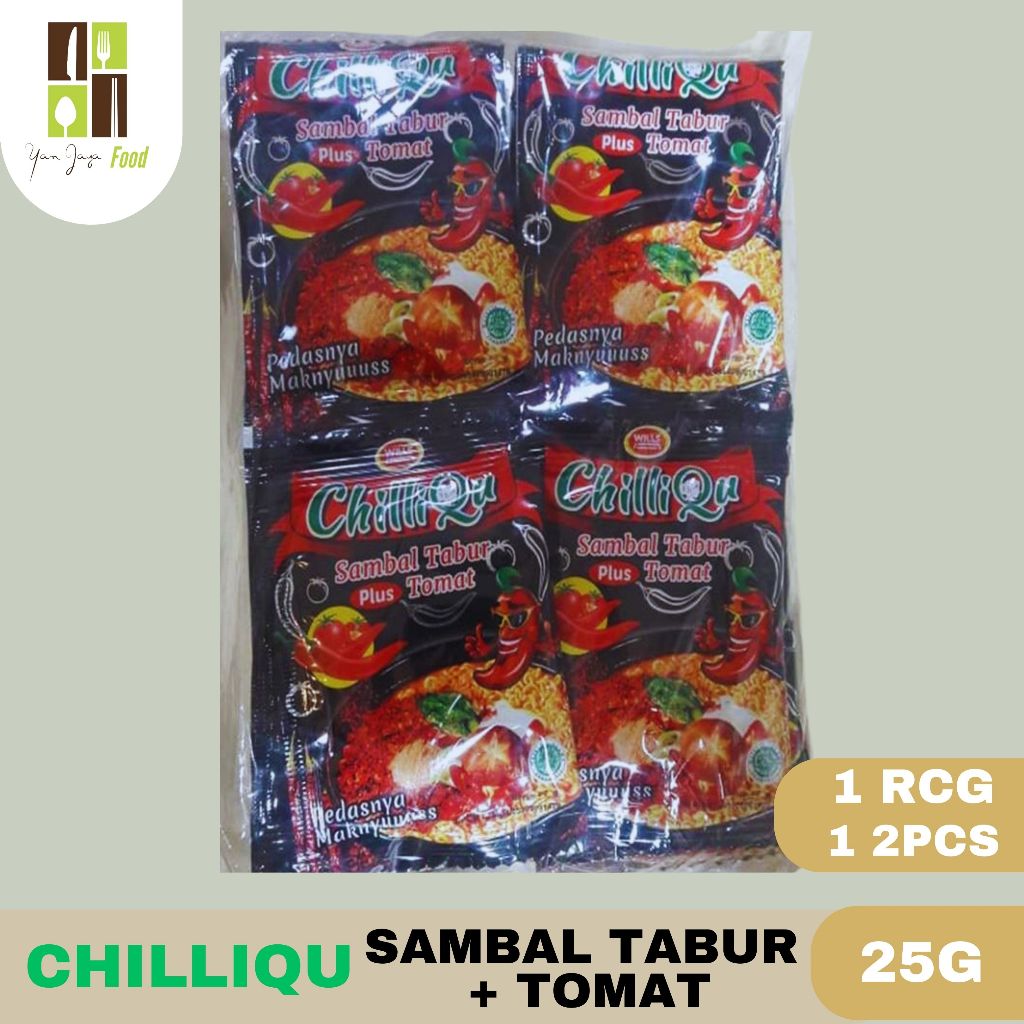 

Chilliqu Sambal Tabur Plus Tomat / Bumbu Tabur / Bumbu Cabe Kemasan 7g 1 Renceng/12PCS