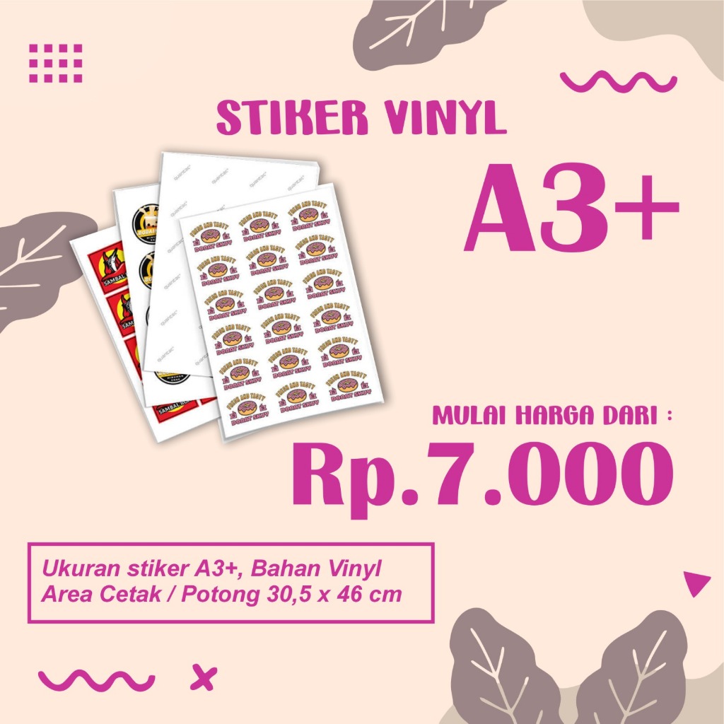 

Cetak Stiker Vinyl A3+ Label Makanan / Minuman / Usaha / Olshop / Skincare Termurah (Free Desain + Potong)