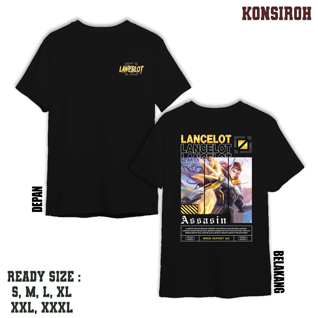 KAOS MOBILE LEGEND LANCELOT BREN ESPORT M2 KAOS LANCELOT ASSASIN T-SHIRT PRIA DAN WANITA KAOS DISTRO