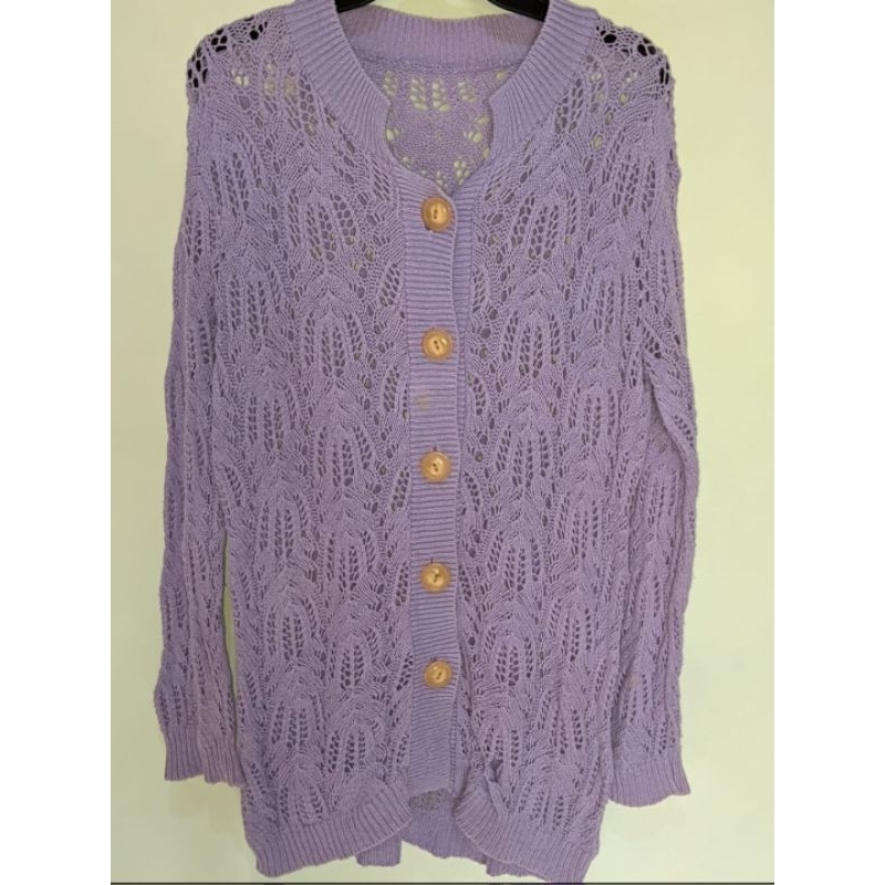 Outer Rajut jaring ungu Wanita