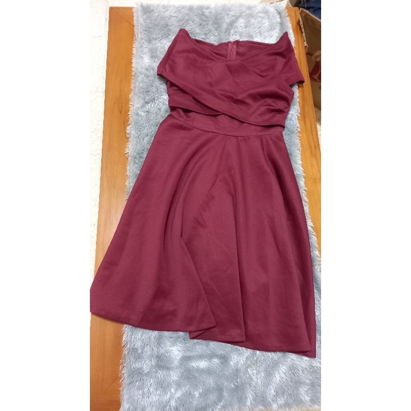 BAJU DRESS PESTA MAROON ANAK REMAJA PRELOVVD