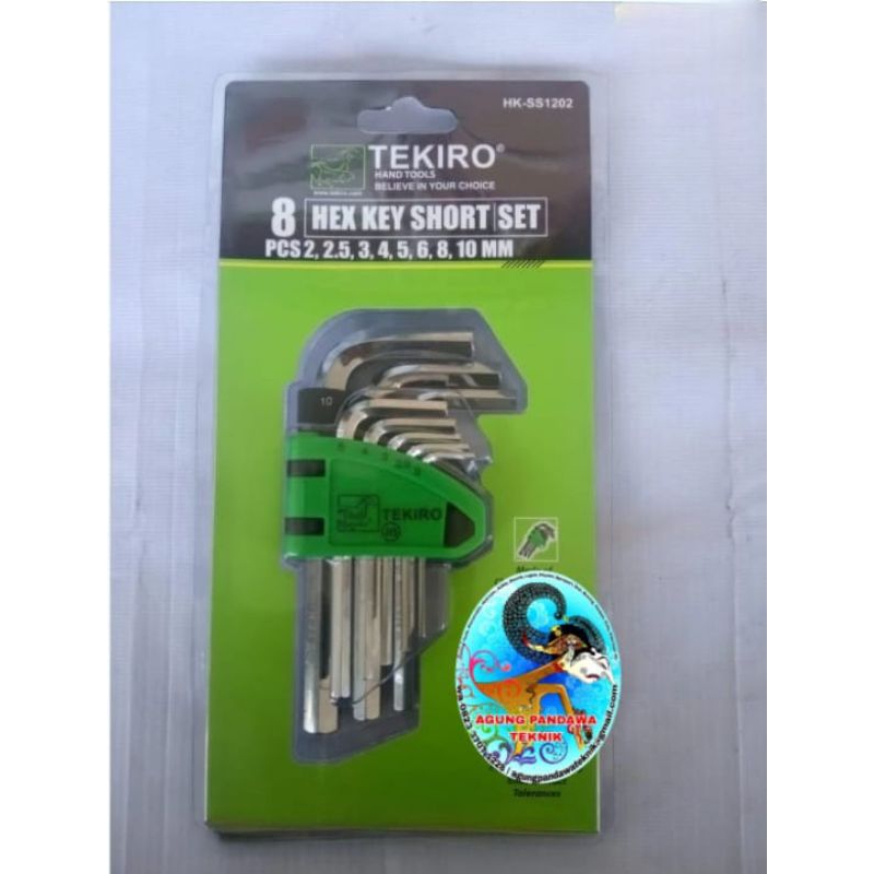 TEKIRO Kunci L pendek 1 set