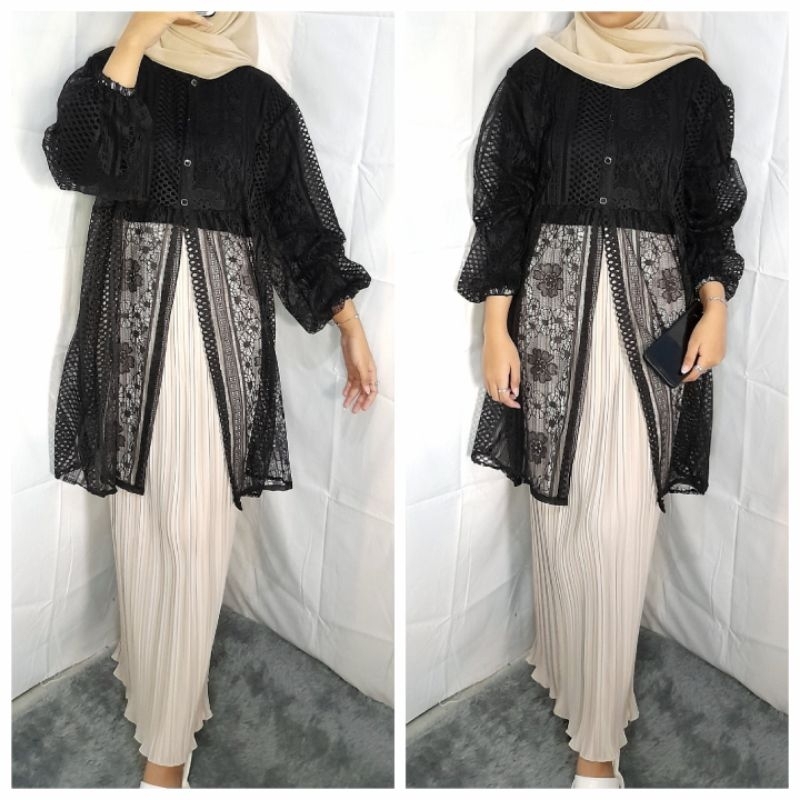 Outer brokat / Outer brokat tunik / brokat kondangan / brokat wanita dress