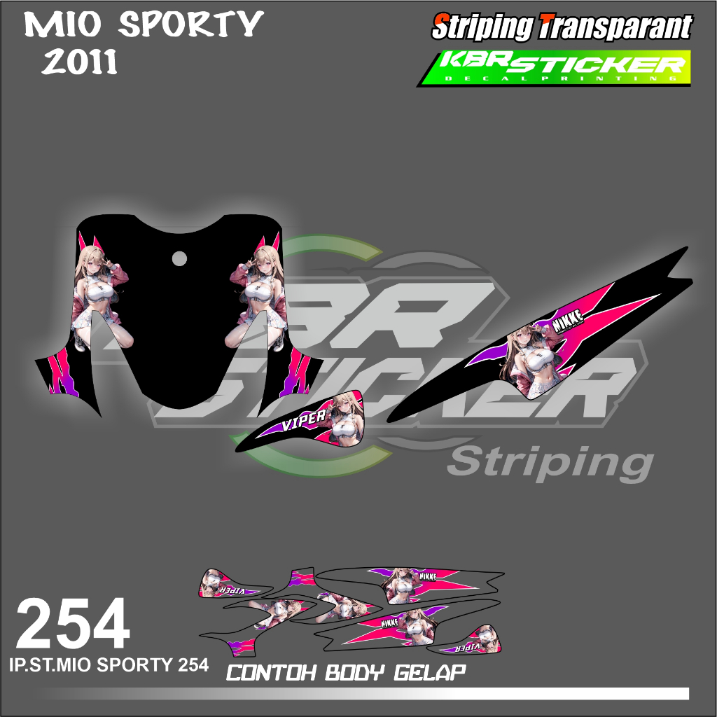 MIO SPORTY 2011 (COD) STIKER STRIPING MOTOR YAMAHA MIO SPORTY 2011 HOLOGRAM DAN TRANSPARAN