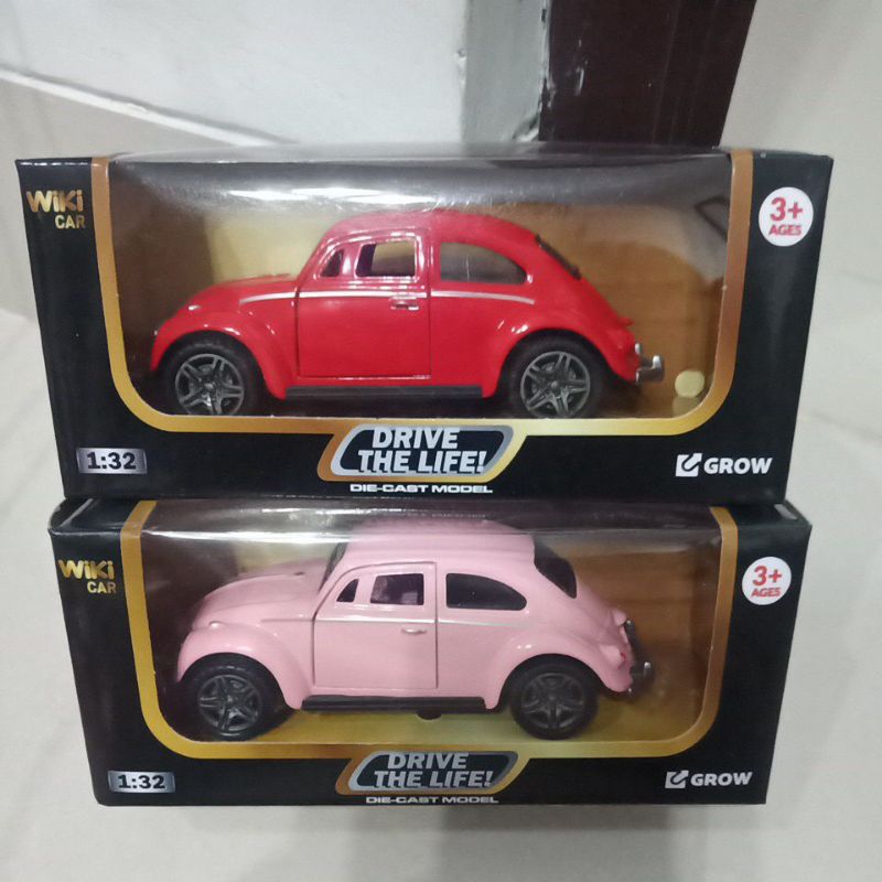 volkswagen beetle wiki car diecast pink/merah
