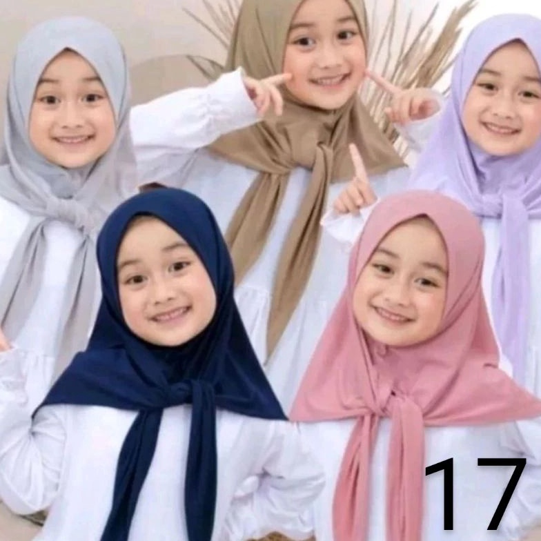 V4 Hijab Segitiga instan jersy anak usia 51 th 44