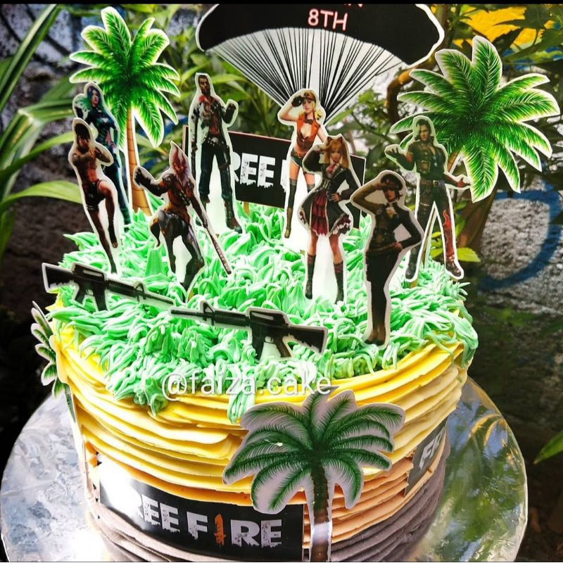 

cake ulang tahun anak Free Fire