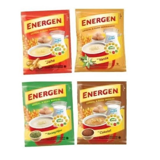 

Energen Sachet Vanilla Kacang Hijau Jahe Coklat Bijian