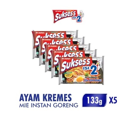 

[paket 5 pcs] mie sukses goreng isi 2 ayam kremes 133 gr