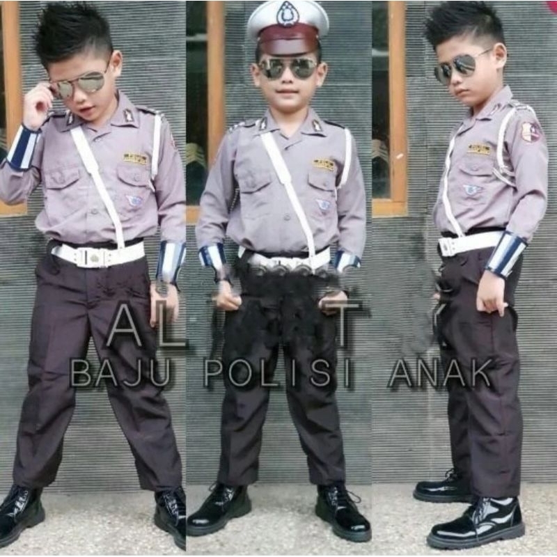 SERAGAM polisi anak perempuan laki laki, baju polisi lalu lintas seragam polisi - size S