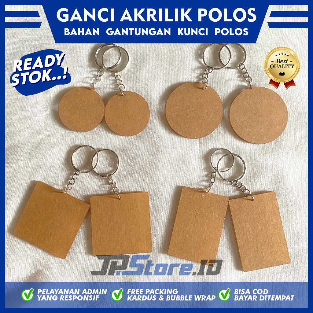 JPID BAHAN GANTUNGAN KUNCI AKRILIK POLOS 2 MM - BAHAN GANTUNGAN KUNCI AKRILIK