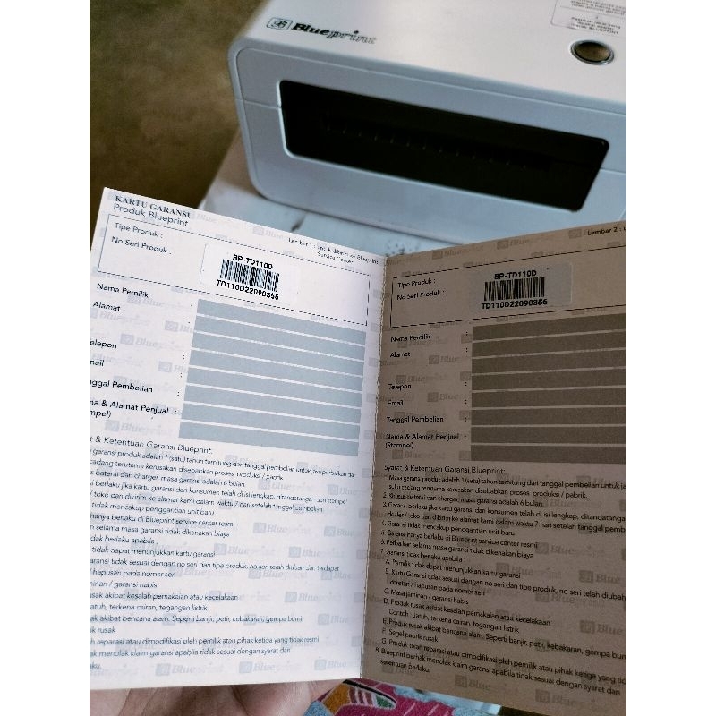 printer resi paket printer thermal bekas second like new blueprint thermal TD 11OD