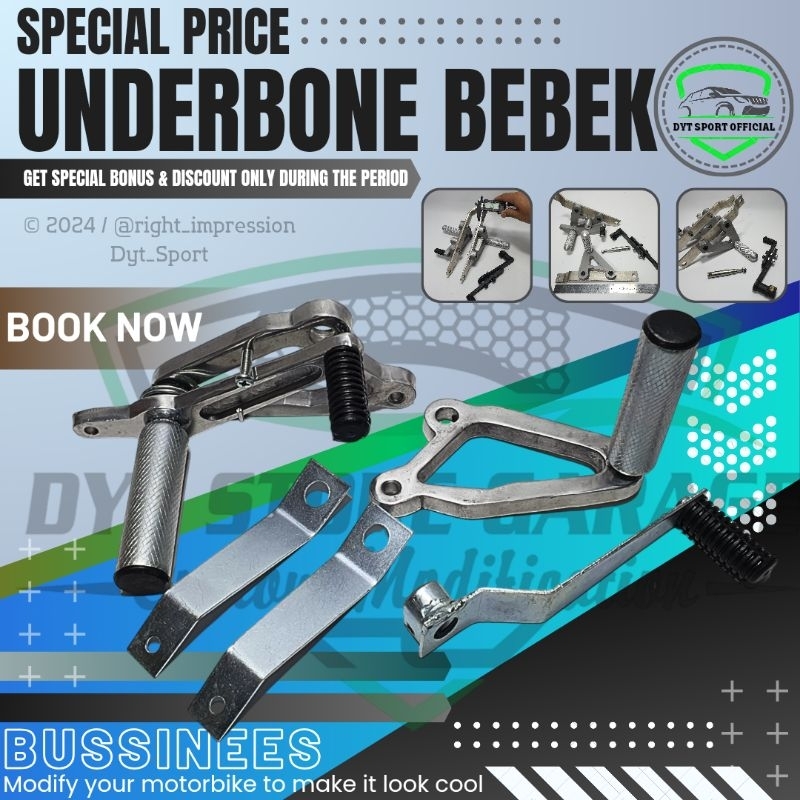 GROSIR Footstep Underbone Bebek Honda & Yamaha Jupiter Z/MX New/Old/King, Supra X/Fit/125, Revo, Bla