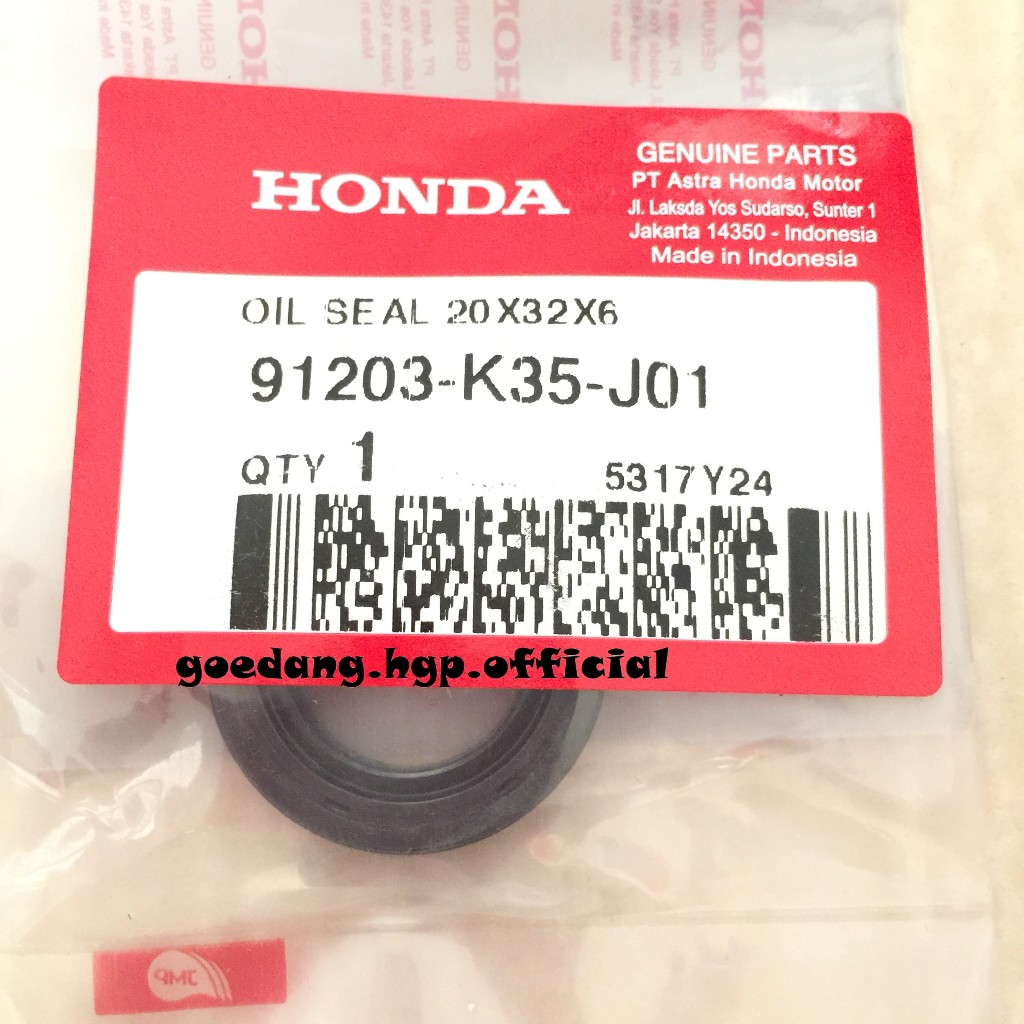 Oil Seal 20 X 32 X 6 ORIGINAL AHM 91203K35J01