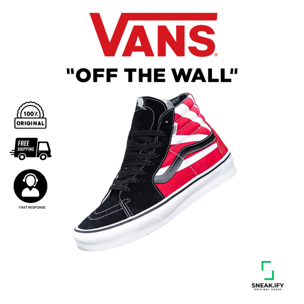 Sepatu Vans X Custom Sk8 Hi Classic Hosoi "Rising Sun" - Sneakers Unisex Terbaru