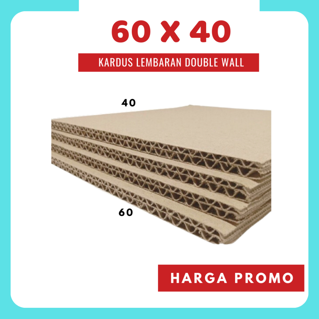 

Sheet 40x60 / 40x50 / 40x40 / 40x30 / 40x20 / 40x10 Lembaran Bahan Polos Double Wall Kardus Coklat Karton Packing