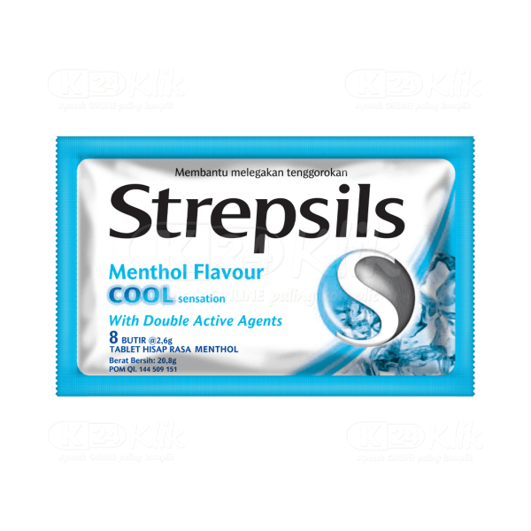 strepsils cool isi 8 - strepsils permen menthol cool - strepsils biru