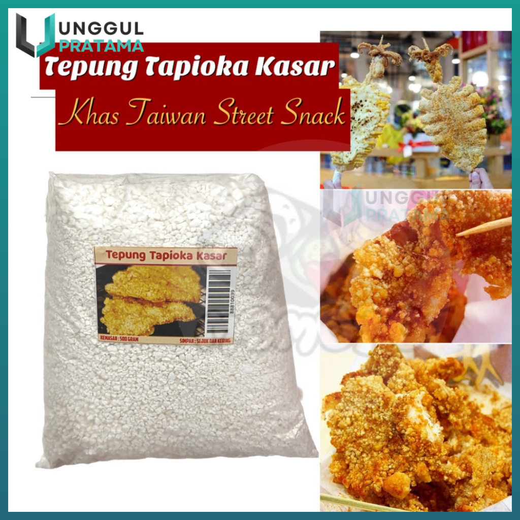 

Tepung TAPIOKA KASAR ala Shihlin Taiwan Crispy Chicken Street Snack AYAM POK POK 500gram