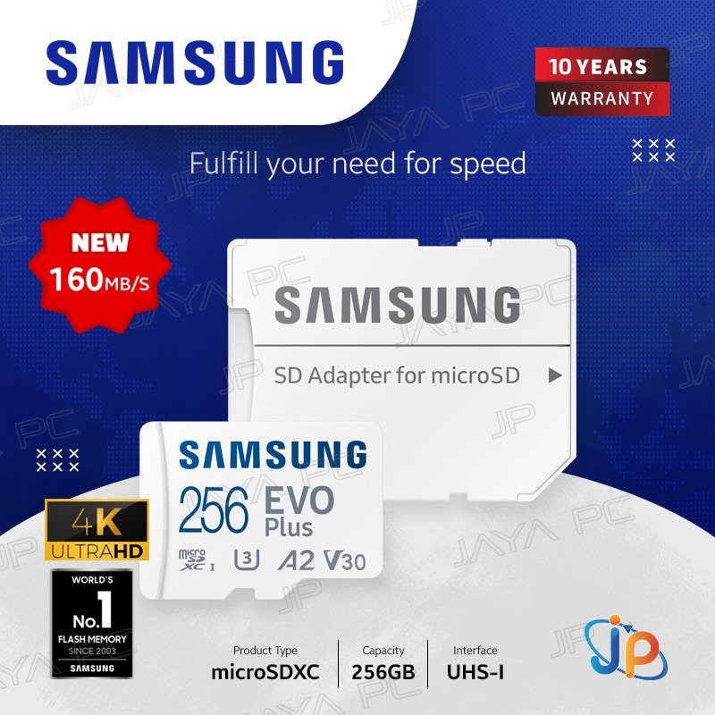 Samsung Evo Plus MicroSDXC A2 256GB - Micro SD + Adapter