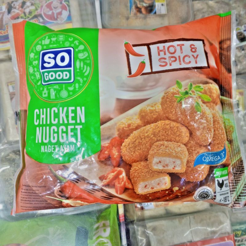 

So good chicken nugget hot n spicy / nugget ayam pedas 400g