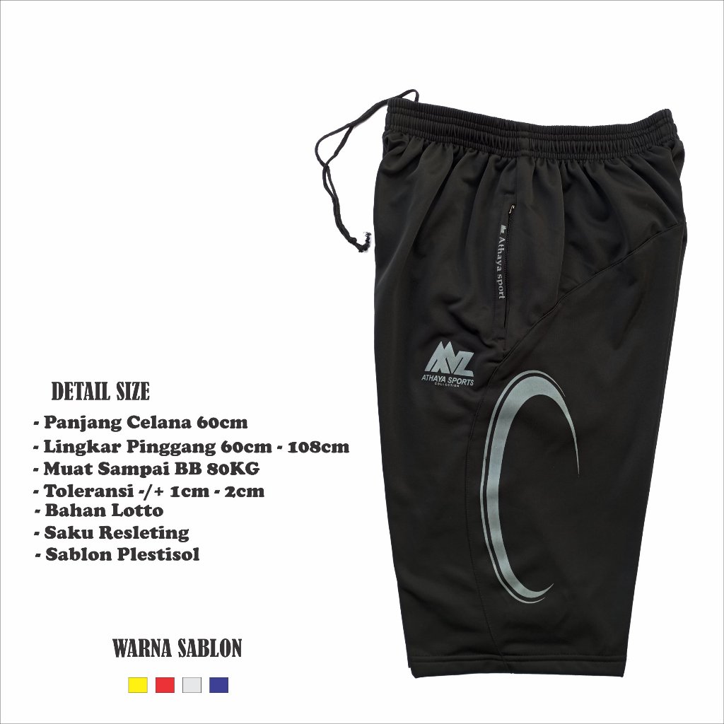 Celana Sontog 3/4 Pria Dewasa -  Celana Sontog Dibawah Lutut Saku Resleting Pria Wanita Unisex