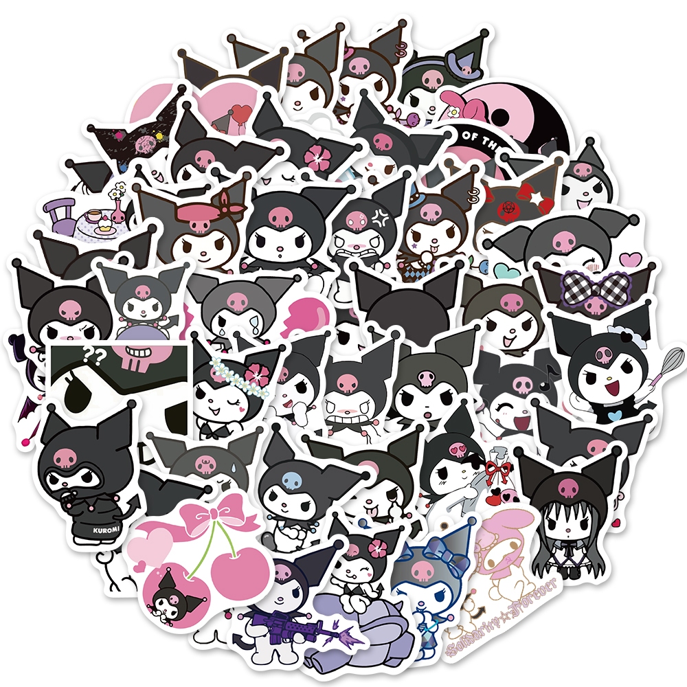 

50 PCS seri GAYA LUCU Sanrio Kuromi stiker untuk Buku Tempel/Buku Harian/HP/Dekorasi Laptop/Sticker Helm Tahan Air Vinil/Stiker Tablet Ponsel stiker tahan air berperekat