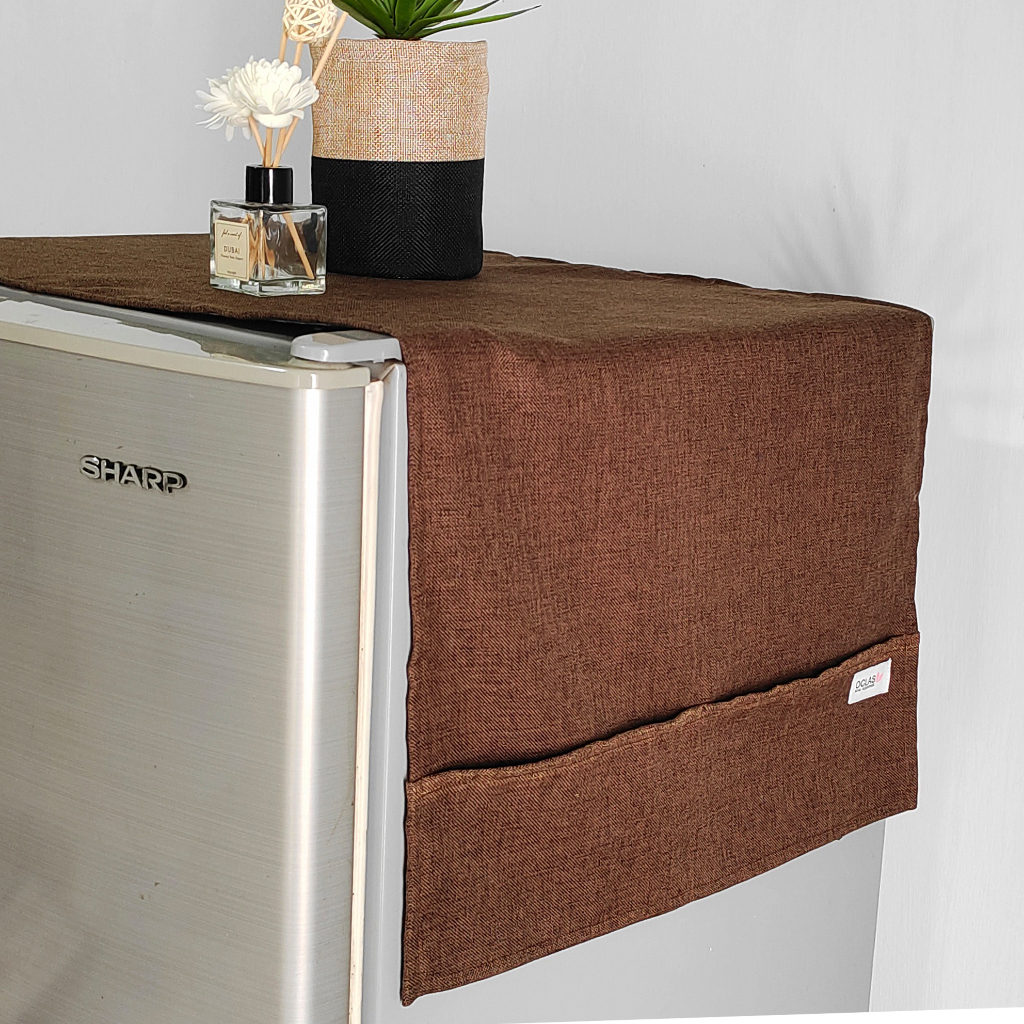 TUTUP KULKAS DENIM POLOS /TUTUP KULKAS KAIN AESTHETIC / COVER KULKAS MINIMALIS / TAPLAK KULKAS /