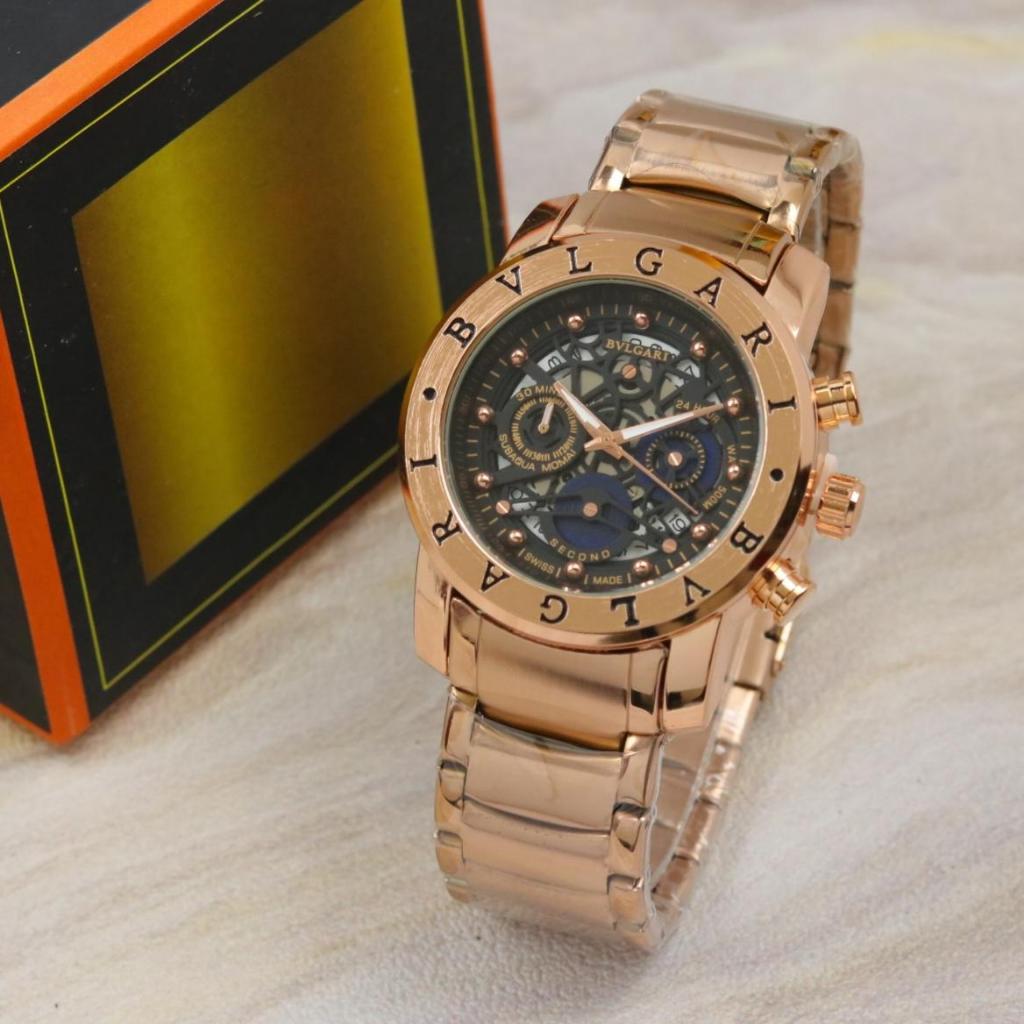 BEST SELLER JAM TANGAN PRIA BVLGARI SPORTY ALL STEINLESS STEEL