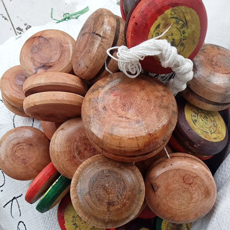 ⭐READY⭐ YOYO JADUL YOYO KAYU MOTIF / MAINAN TRADISIONAL YOYO KAYU