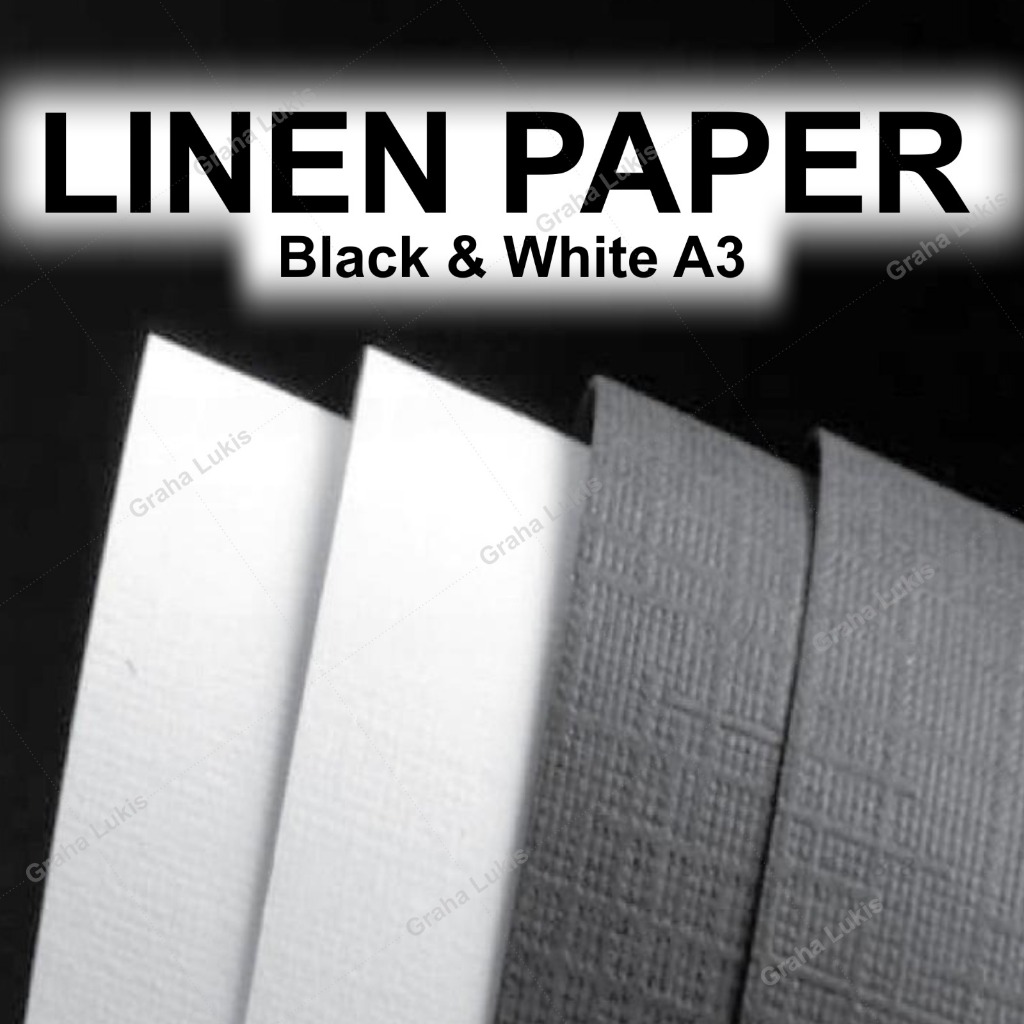 

Kertas Linen / Linen Paper - Hitam / Putih - ISI 5 / ISI 10