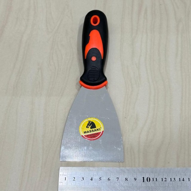 MASSAKI GG KARET 3” inci stainless steel asli sekrap kape gagang karet TPR 3 inci ( 7,5cm ) putty sc