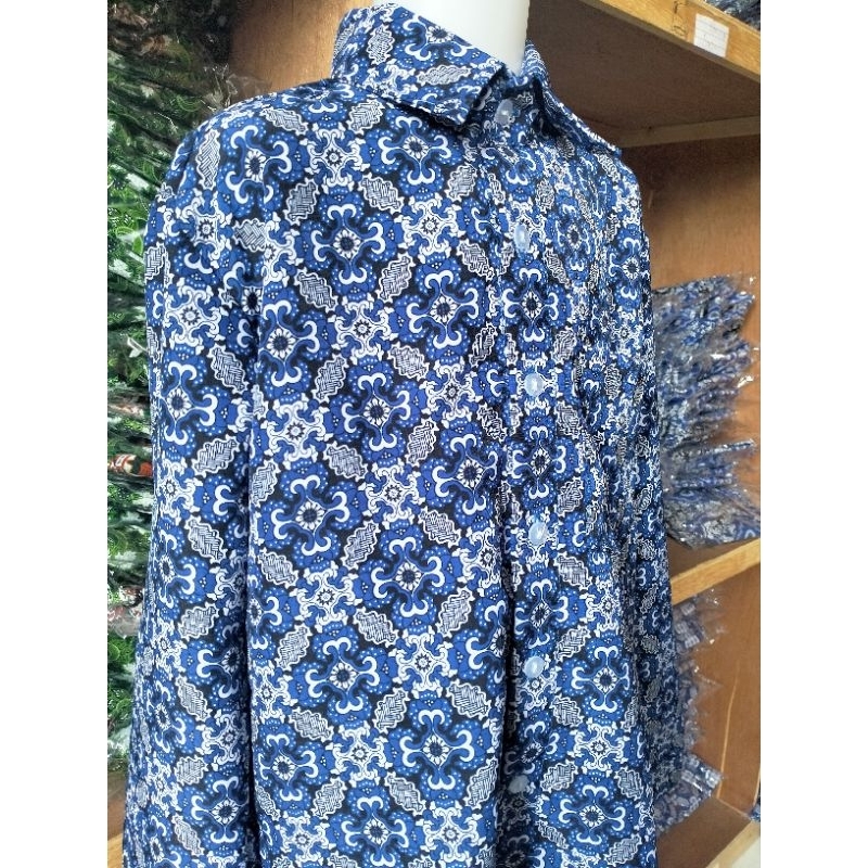 Batik Seragam Sekolah SMP/Baju Batik Seragam Sekolah Motif Nusa biru MTs