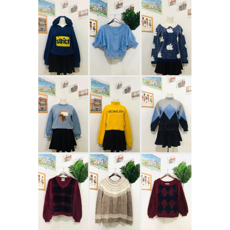 Fuzzy Sweater Premium/Sweater Rajut Bulu Fuzzy