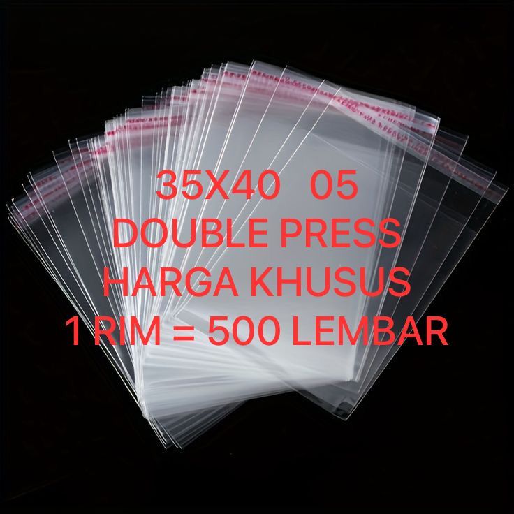 

35X40 05 23 MICRON 1 RIM = 500 PCS | PLASTIK OPP SEAL PACKING BAJU GARMEN