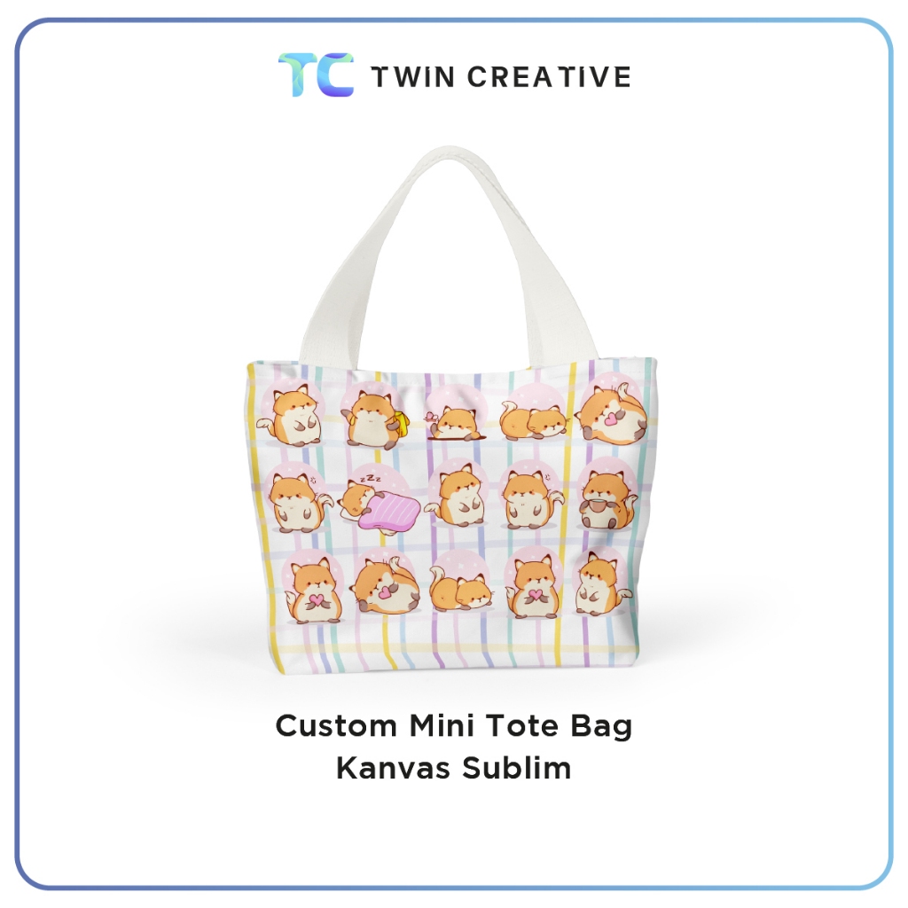 Custom Mini Hand Bag Wanita / Tas Kanvas Jinjing Kecil / Tas Kasual & Simple - Mini Tote bag MTB4