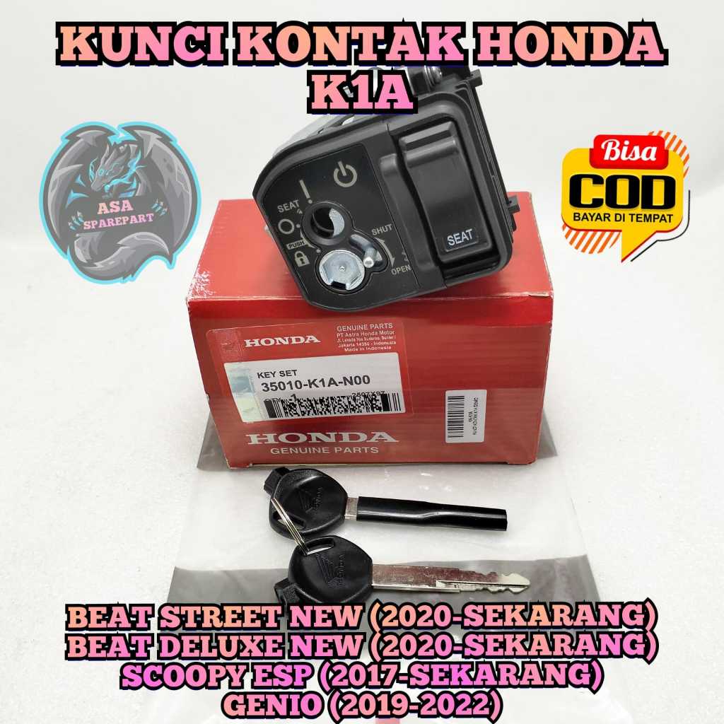 KUNCI KONTAK ASSY ASLI ORIGINAL HONDA AHM K1A MOTOR BEAT DELUXE NEW LED , BEAT STREET NEW LED , ALL 