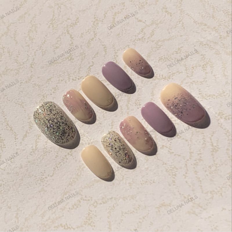 KOREAN NAILS ART / CUSTOM NAIL ART / KUKU PALSU KOREA / KUKU PALSU LUCU 'PRETTY LILAC'