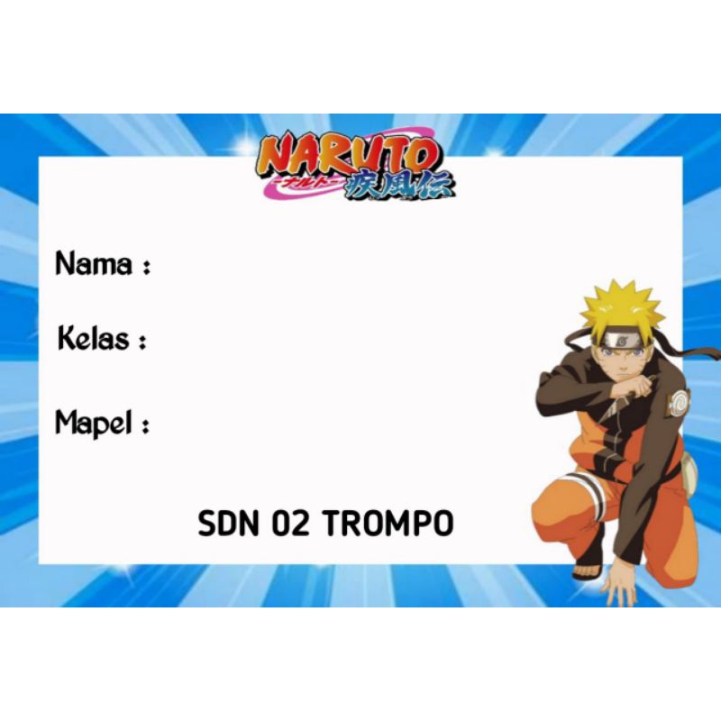 

(ISI 50 PCS) LABEL STICKER BUKU SEKOLAH CUSTOM NAMA MOTIF NARUTO
