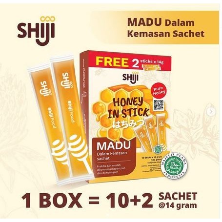 

SHIJI MADU SACHET 140g (10+2 STICKS) - HONEY IN STICK - MADU ASLI MURNI- PRAKTIS - HALAL