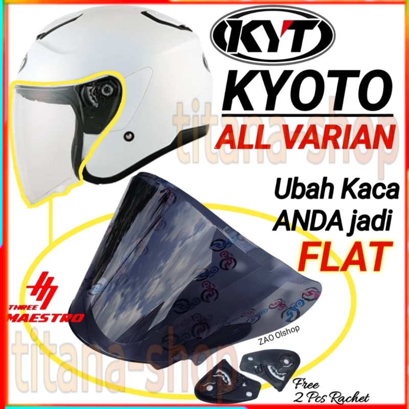 KYT KYOTO kaca helm datar venom / flat visor open venom kyt kyoto
