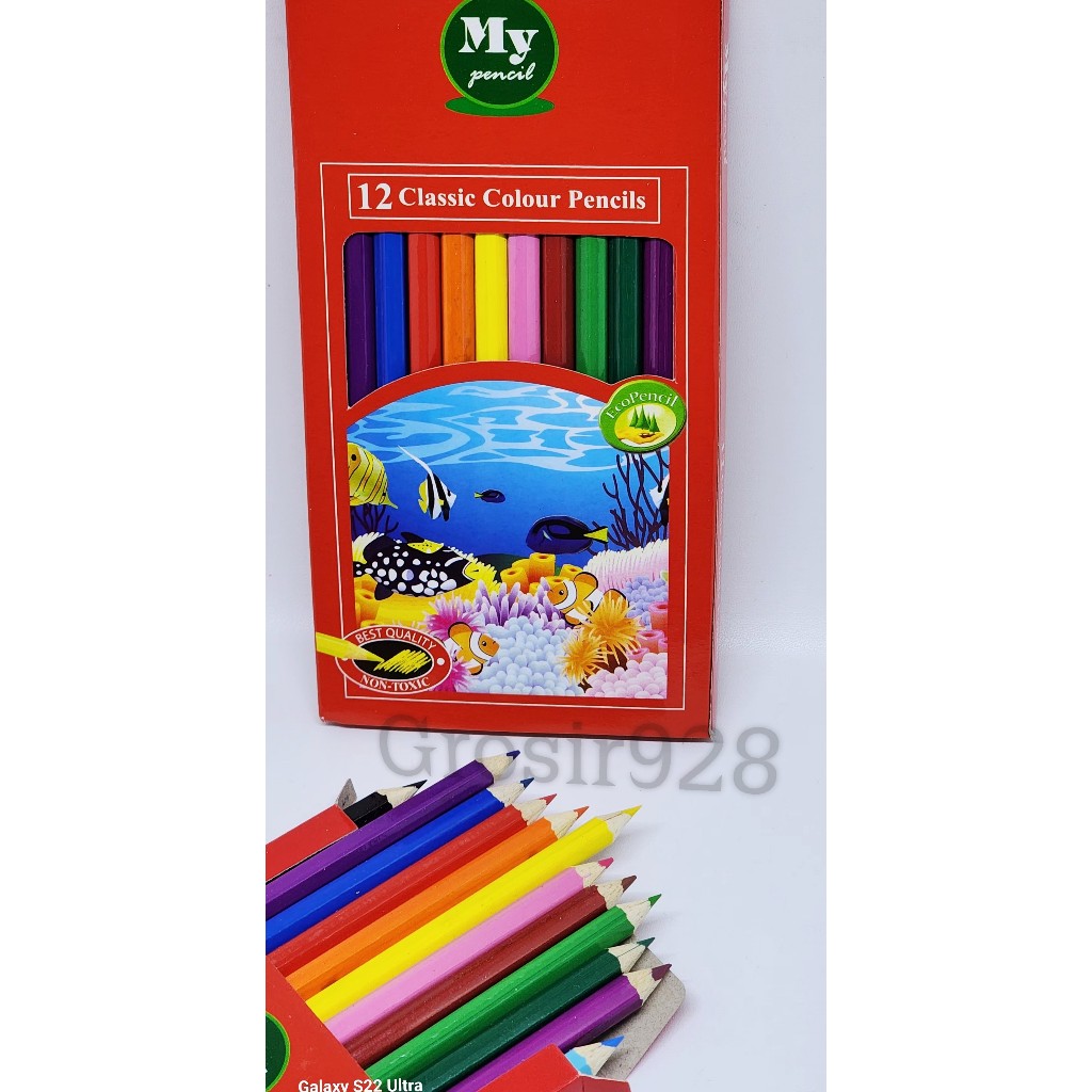 

12 Classic Color Pencil / Pensil Warna MyPencil Classic Panjang / Long 12 Warna