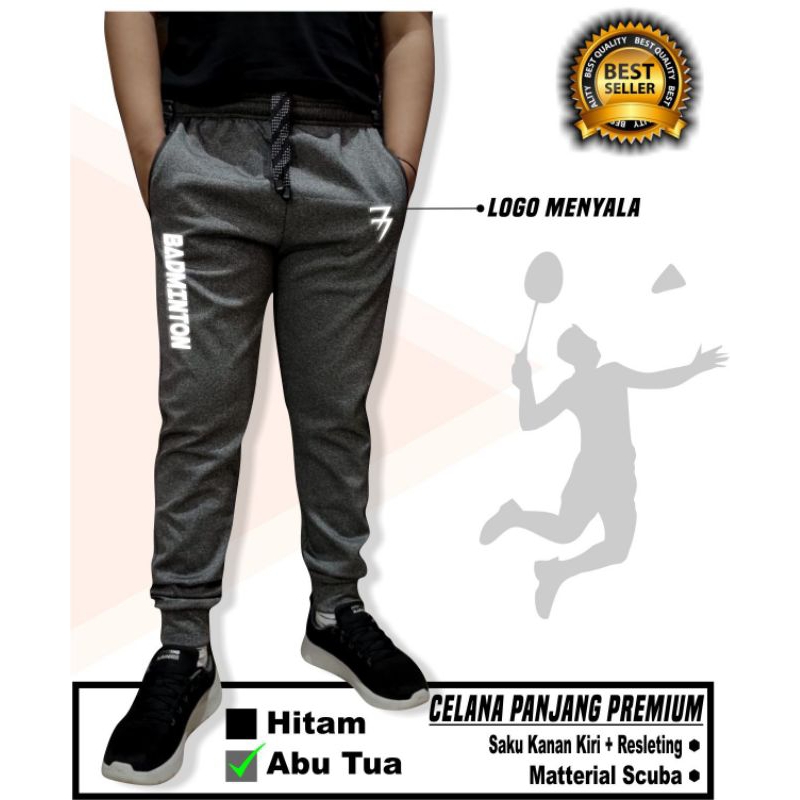 Celana badminton panjang / jogger panjang bulutangkis pria wanita