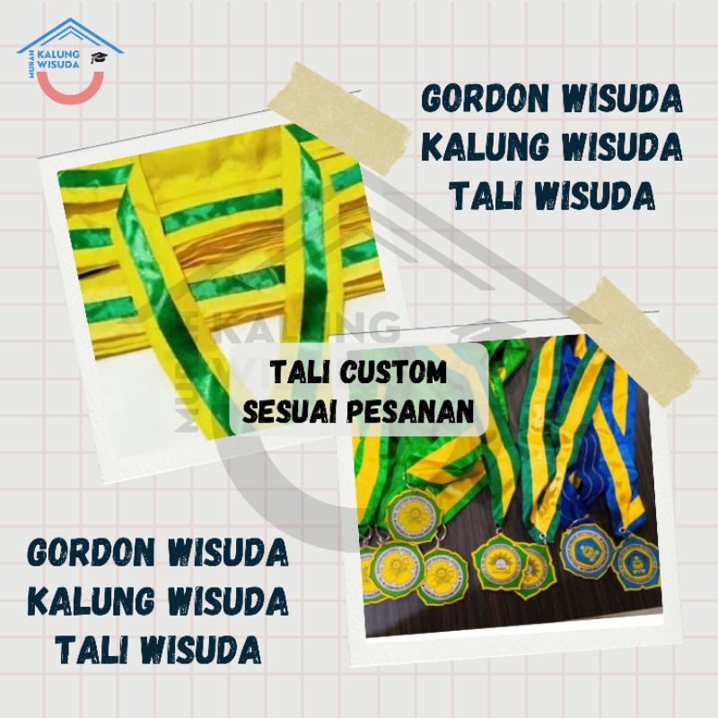 GROSIR Tali Wisuda/Tali Medali [Kain Peles/Satin] Custom Murah