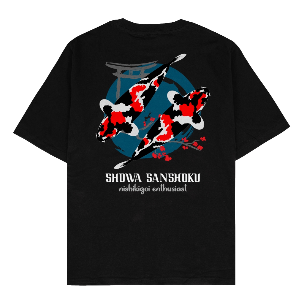 Kaoshan Co - Kaos Baju Distro Koi Showa Sanshoku Japan Nishikigoi Enthusiast Tshirt Pecinta Ikan Koi