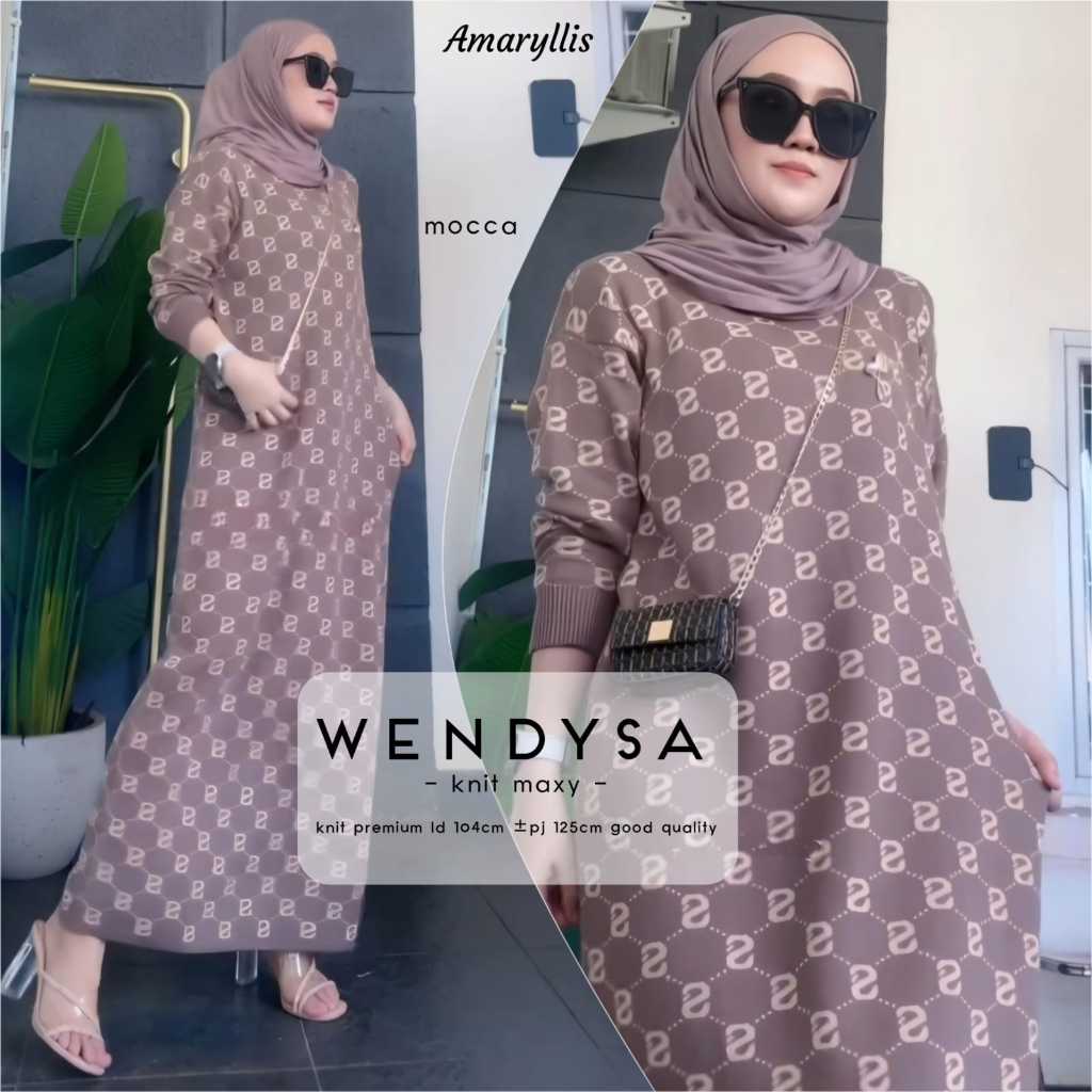 Wendysa baju Dress Lotak Kotak Maxy LD 105 100 Bahan Kaos Knit Terbaru Nyaman Sherry