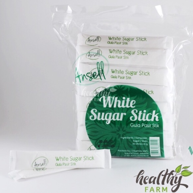 

Terlaris Ansell White Sugar Stick Gula Pasir Stik Gula sachet 6s