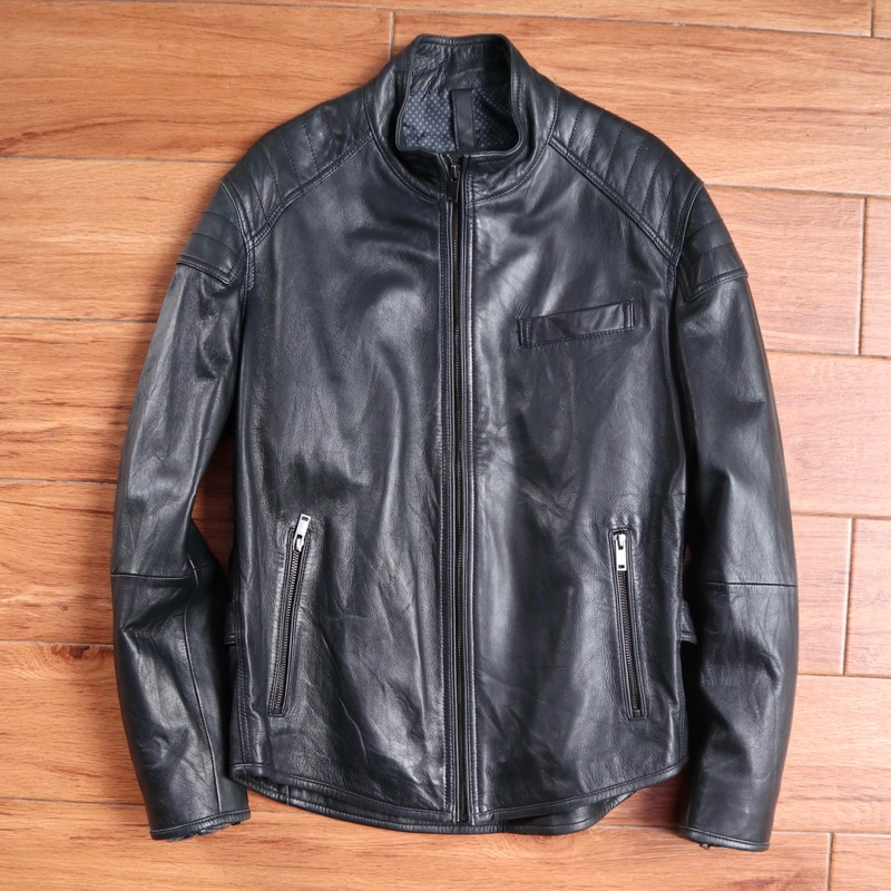 Jaket kulit asli ukuran L biker rider jaket kulit motor racing touring leather jacket Pl bekas prelo