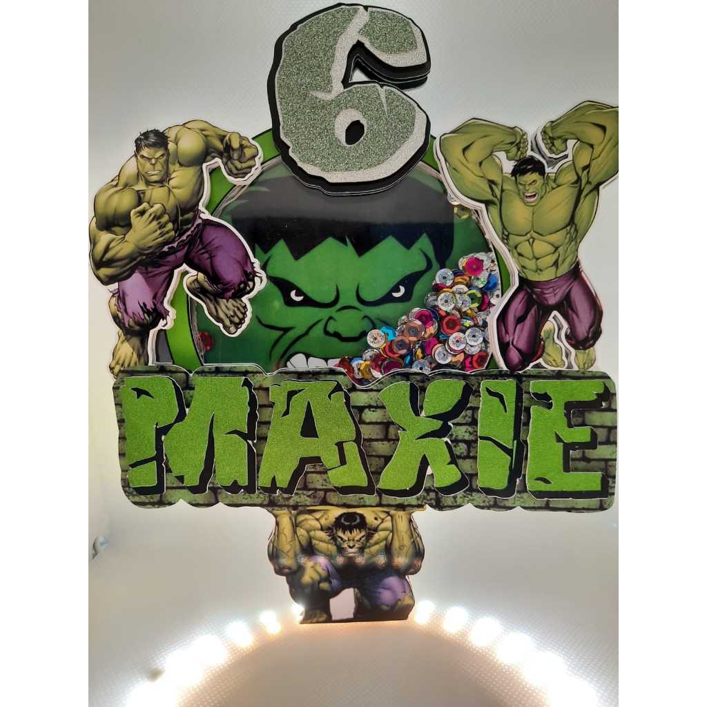 Cake Toppers 3D /Dekorasi ulang tahun anak tema Hulk/ 3D paper Craft topper kue kualitas premium/ Gi
