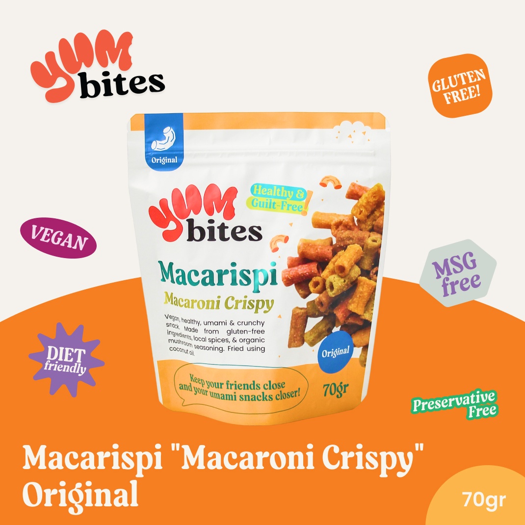 

Terlaris YumBites Macaroni Crispy Makaroni Krispi Cemilan Diet Snack Makanan Sehat Vegan Gluten Free
