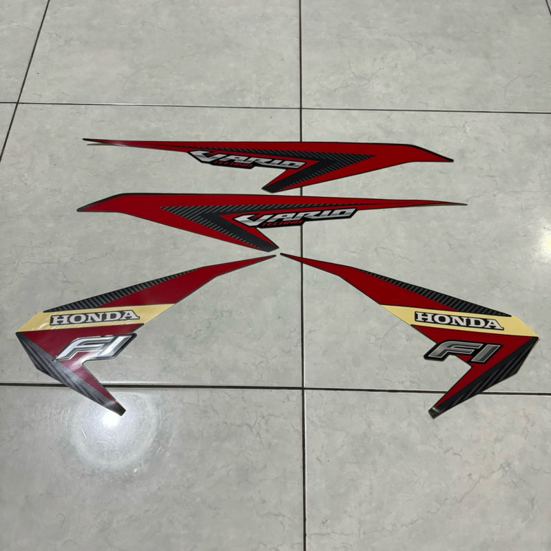 stiker stripping striping decal graphic Honda Vario Techno 125 LED hitam 2015 2016 Ori original
